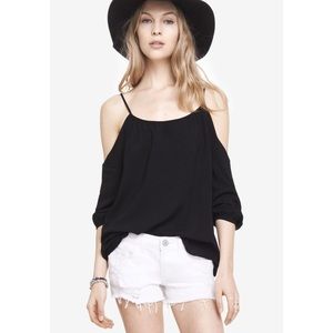 Black Cold Shoulder Blouse Express XS